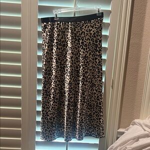 Leopard Print Women's Satin Skirt